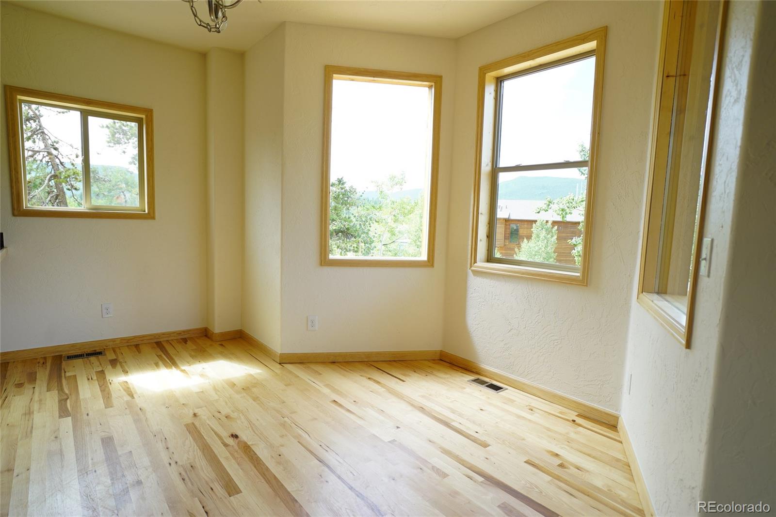 311 Quartz Circle Bailey, CO 80421 - Photo 14 of 30 a view of an empty room with wooden floor and a window