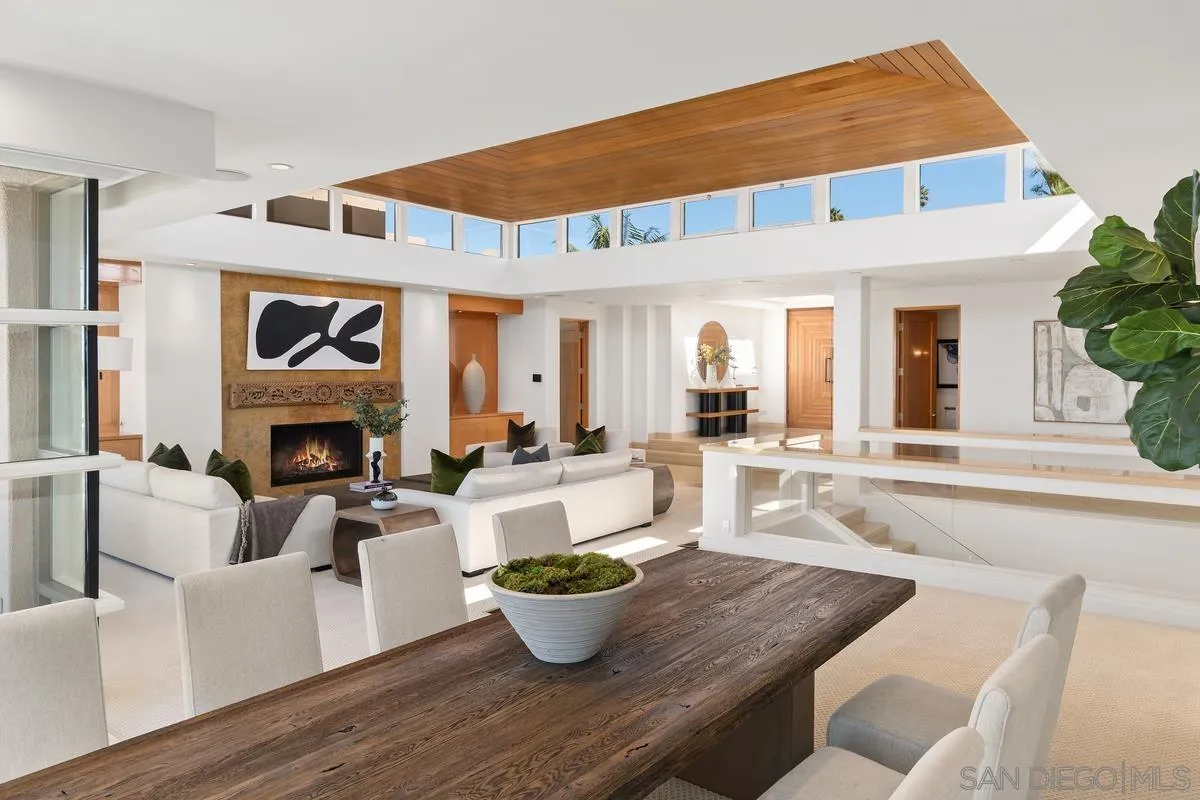 5486 Rutgers Road La Jolla, CA 92037 - Photo 12 of 47 a living room with furniture and a fireplace