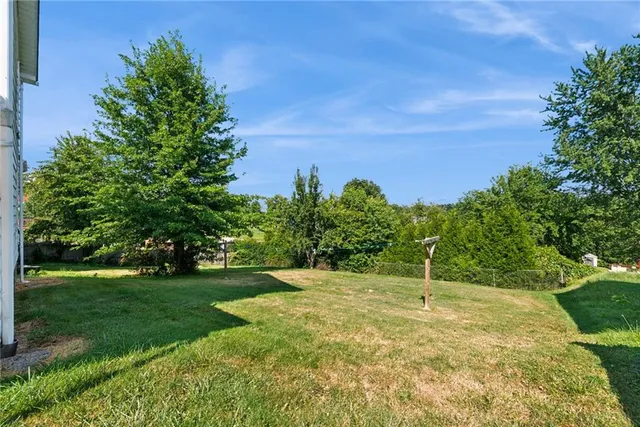 a backyard of a house with lots of green space