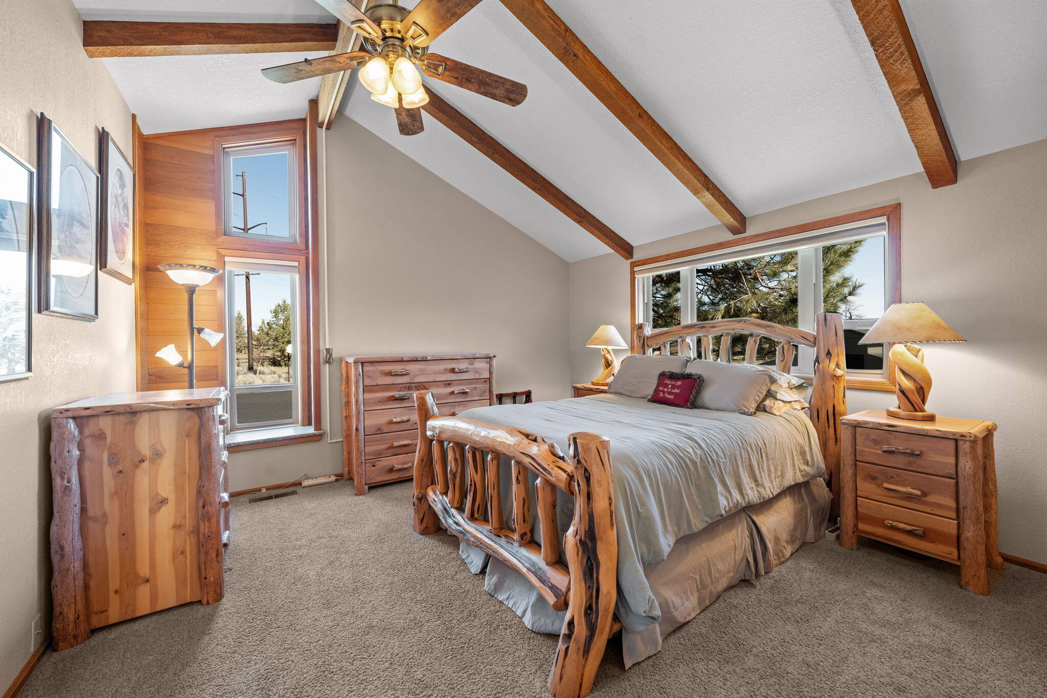 17375 Jordan Road Sisters, OR 97759 - Photo 35 of 63 Second primary with vaulted ceilings and exposed beams.