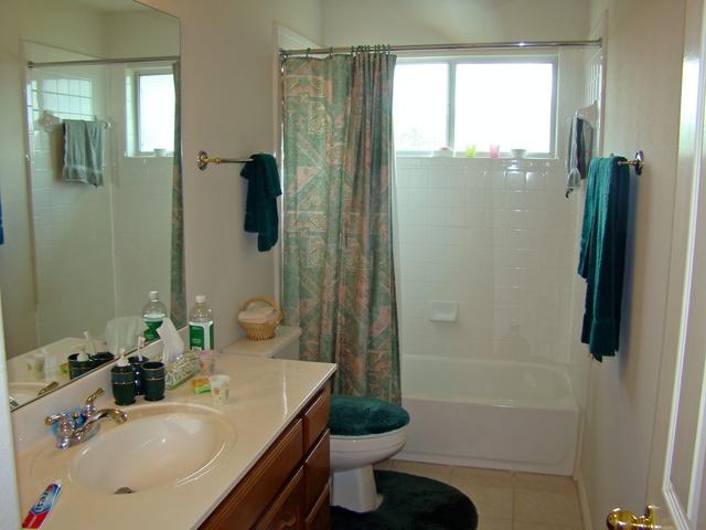 10700 Pointe View Drive Austin, TX 78738 - Photo 16 of 22 Full bathroom with vanity, shower / bath combination with curtain, and light tile patterned floors