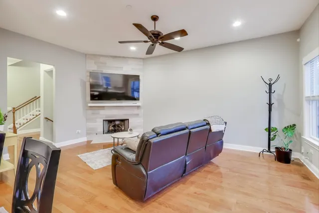 a living room with furniture