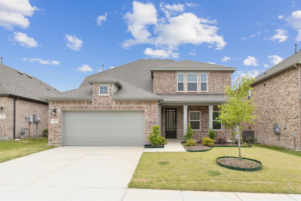 a view of a white house with a swimming pool and a yard