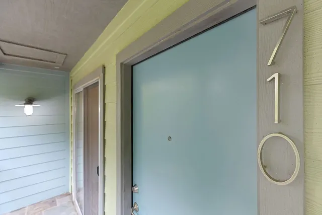 a view of street from a balcony