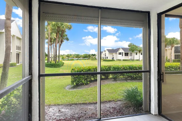 a view of a garden with an empty space