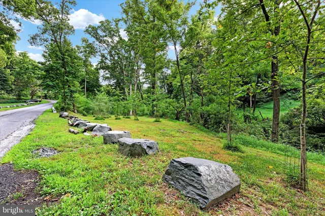 a backyard of a house with lots of green space