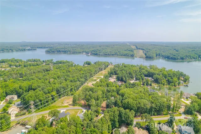 a view of a lake with houses