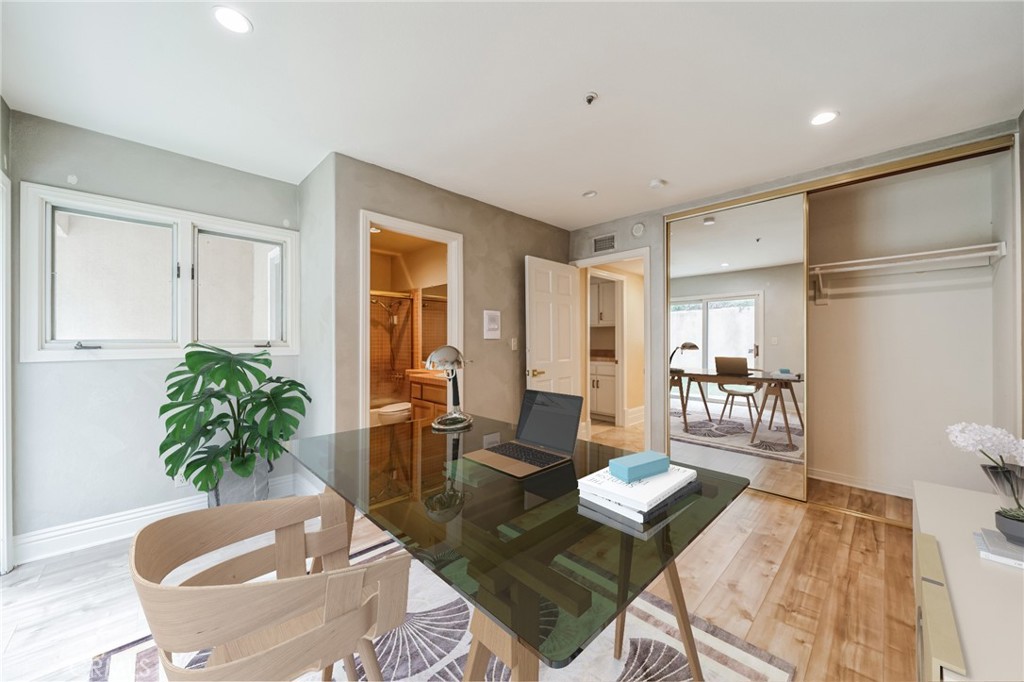 1432 Rutherford Drive Pasadena, CA 91103 - Photo 16 of 33 a living room with furniture potted plant and a wooden floor