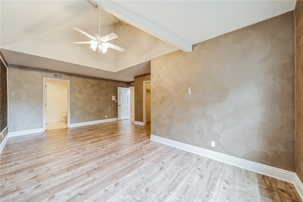 1432 Rutherford Drive Pasadena, CA 91103 - Photo 32 of 33 a view of an empty room with wooden floor and fan