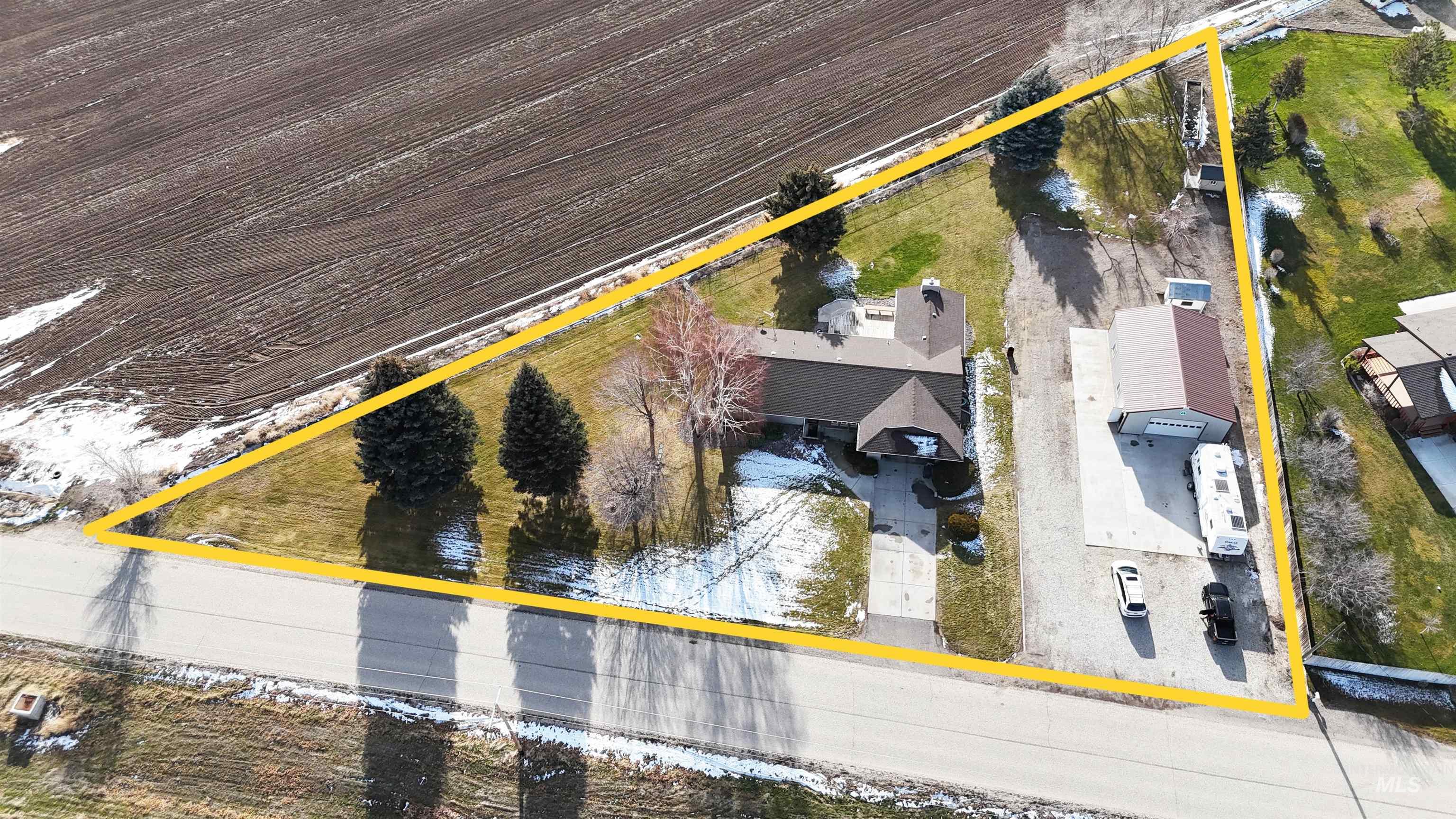 223 Hillcrest Road Burley, ID 83318 - Photo 5 of 27 Aerial view of property's location featuring property boundaries highlighted