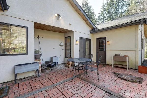 a outdoor space with lots of tables and chairs
