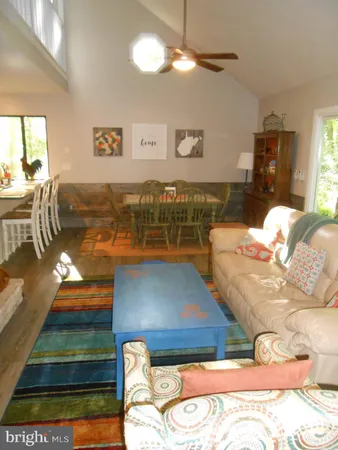 a living room with furniture