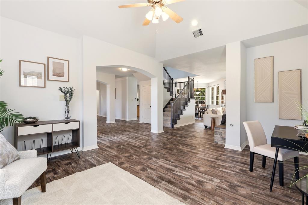 1904 Strait Lane Flower Mound, TX 75028 - Photo 5 of 33 a living room with furniture and a wooden floor