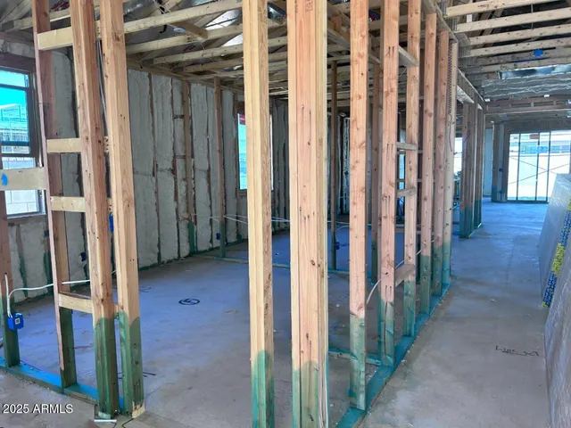 a view of a porch of a house