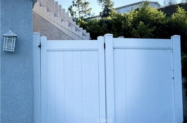 a close up of a white door