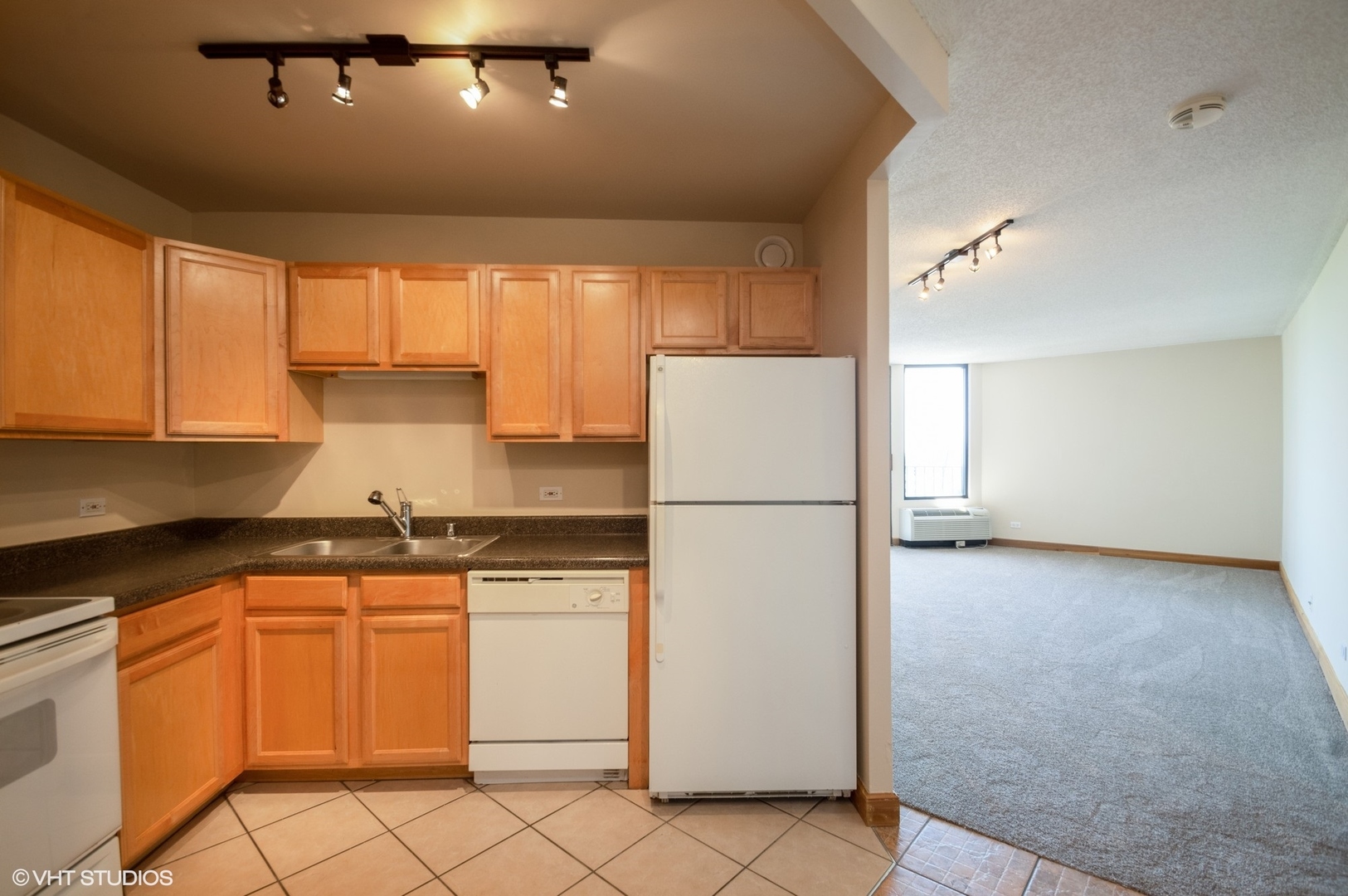5320 North Sheridan Road, Unit 2003 Chicago, IL 60640 - Photo 6 of 10 a kitchen with granite countertop cabinets appliances a sink and a counter top space