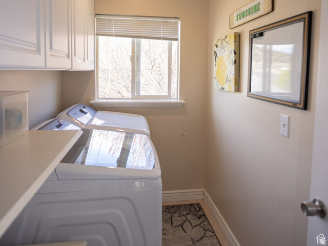 7532 North Castle Rock Road Eagle Mountain, UT 84005 - Photo 22 of 40 Laundry room with separate washer and dryer and cabinet space