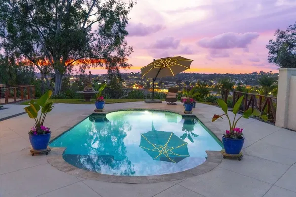 a view of city and mountain