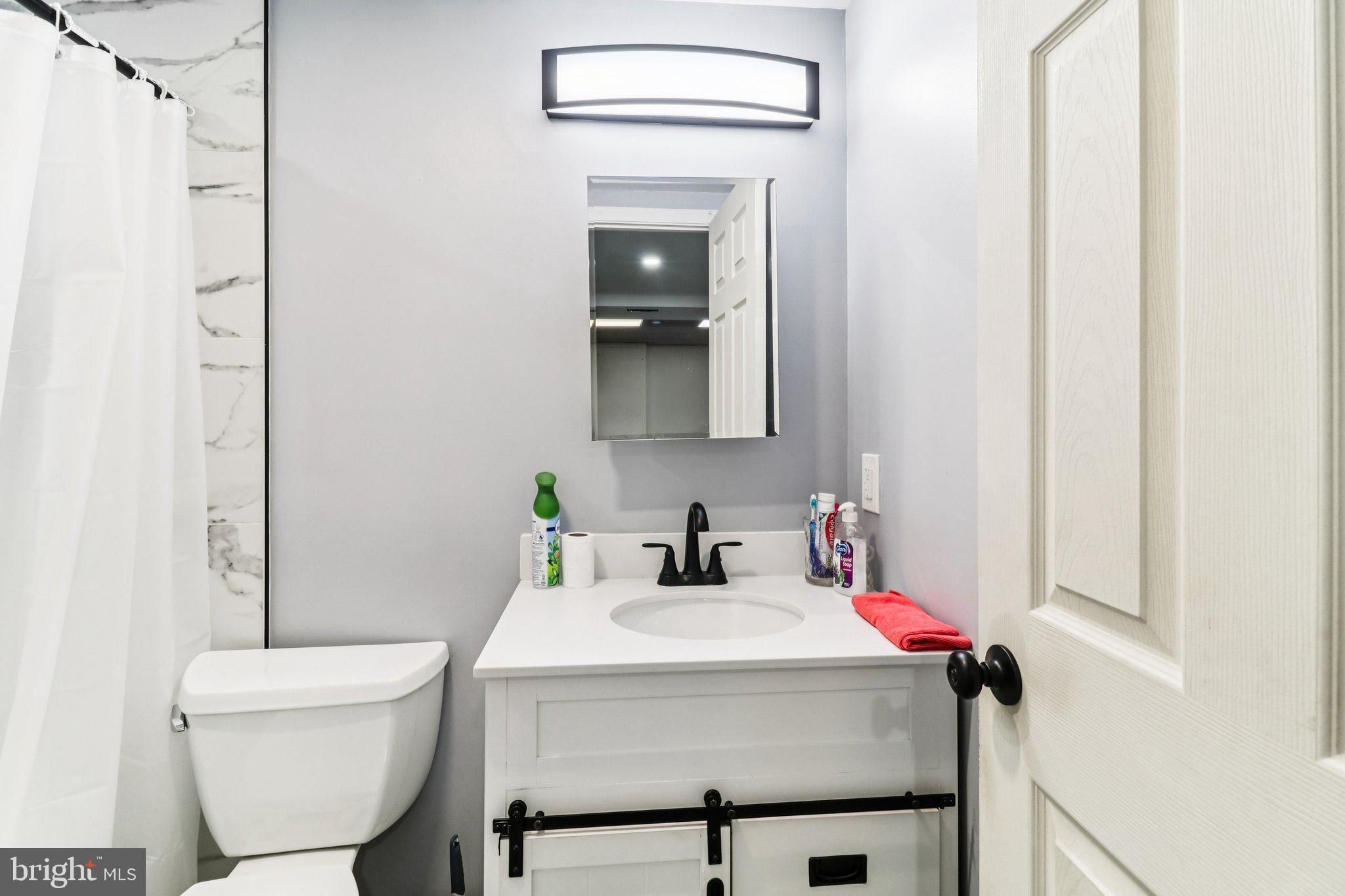 14617 Livingston Road Accokeek, MD 20607 - Photo 43 of 53 a bathroom with a toilet a sink and mirror