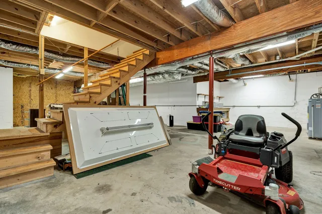 a view of a wooden deck and yard
