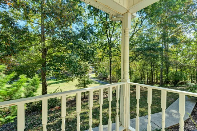 a view of a yard with an trees