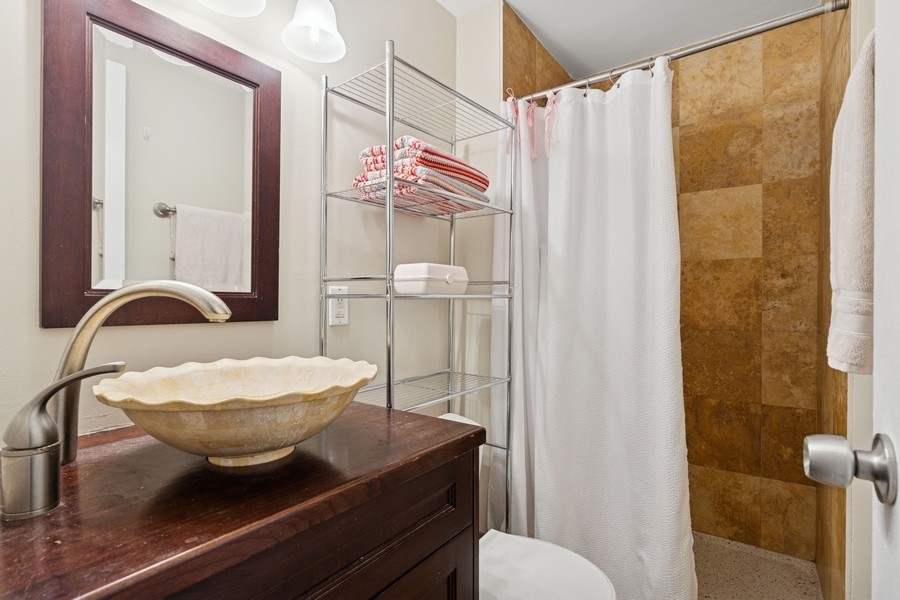 40 East Cedar Street, Unit 4D Chicago, IL 60611 - Photo 15 of 18 a bathroom with a sink a toilet and shower