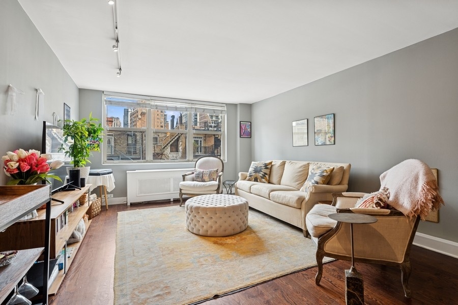 40 East Cedar Street, Unit 4D Chicago, IL 60611 - Photo 5 of 18 a living room with furniture and a potted plant