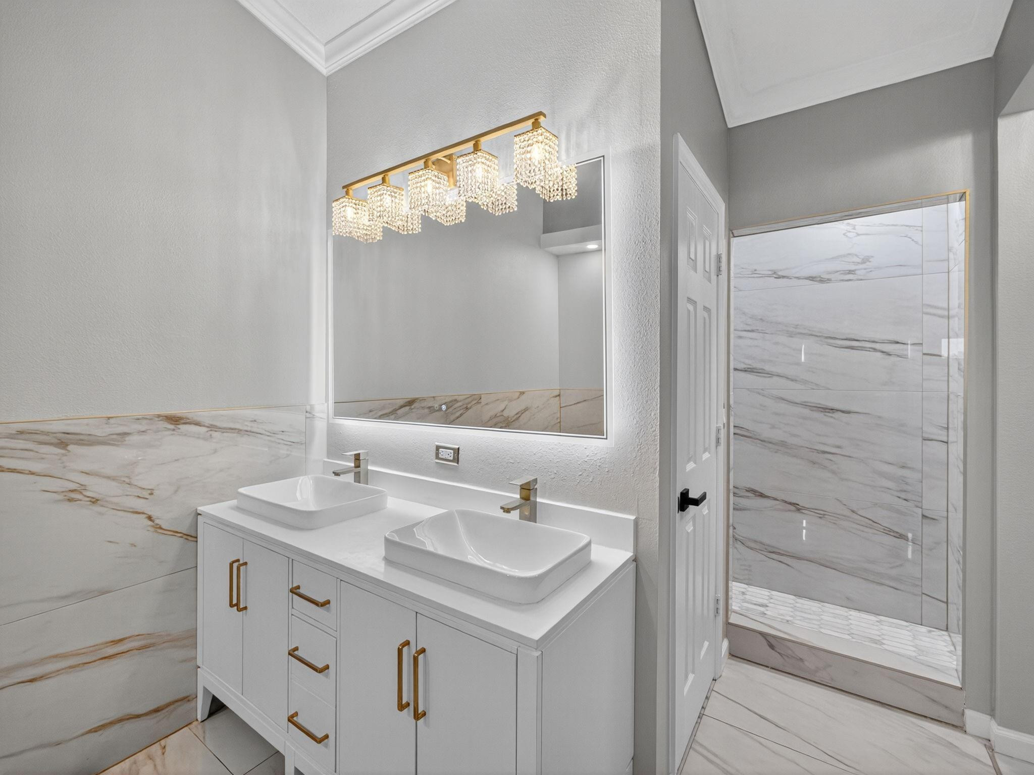 4125 Southwest Webb Street Port St. Lucie, FL 34953 - Photo 14 of 29 a bathroom with a sink and a mirror