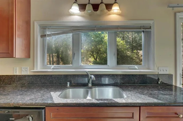 a view of backyard from deck