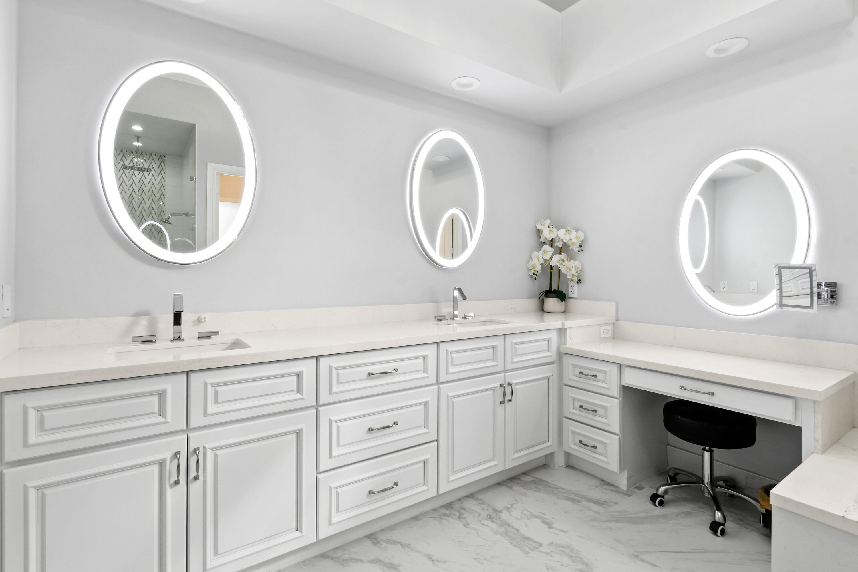 123 Barcelona Drive Jupiter, FL 33458 - Photo 21 of 59 a spacious bathroom with a double vanity sink and a mirror