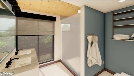 a view of bathroom with a tub