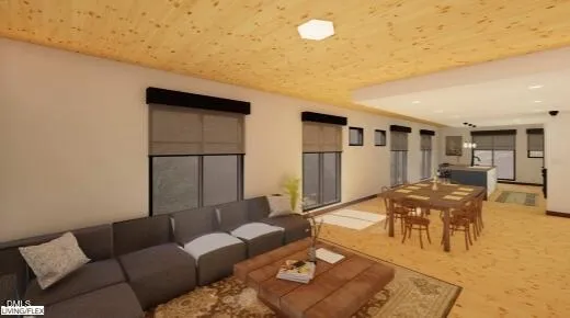 a living room with furniture