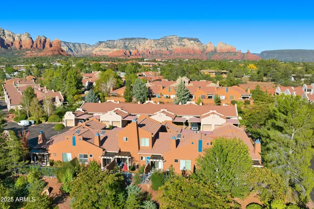 an aerial view of multiple house