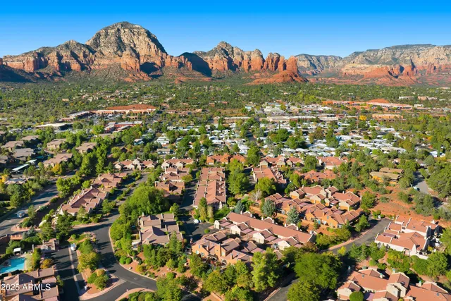 an aerial view of a house