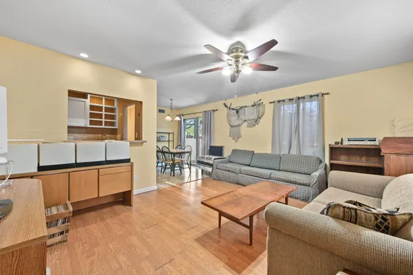 a living room with furniture