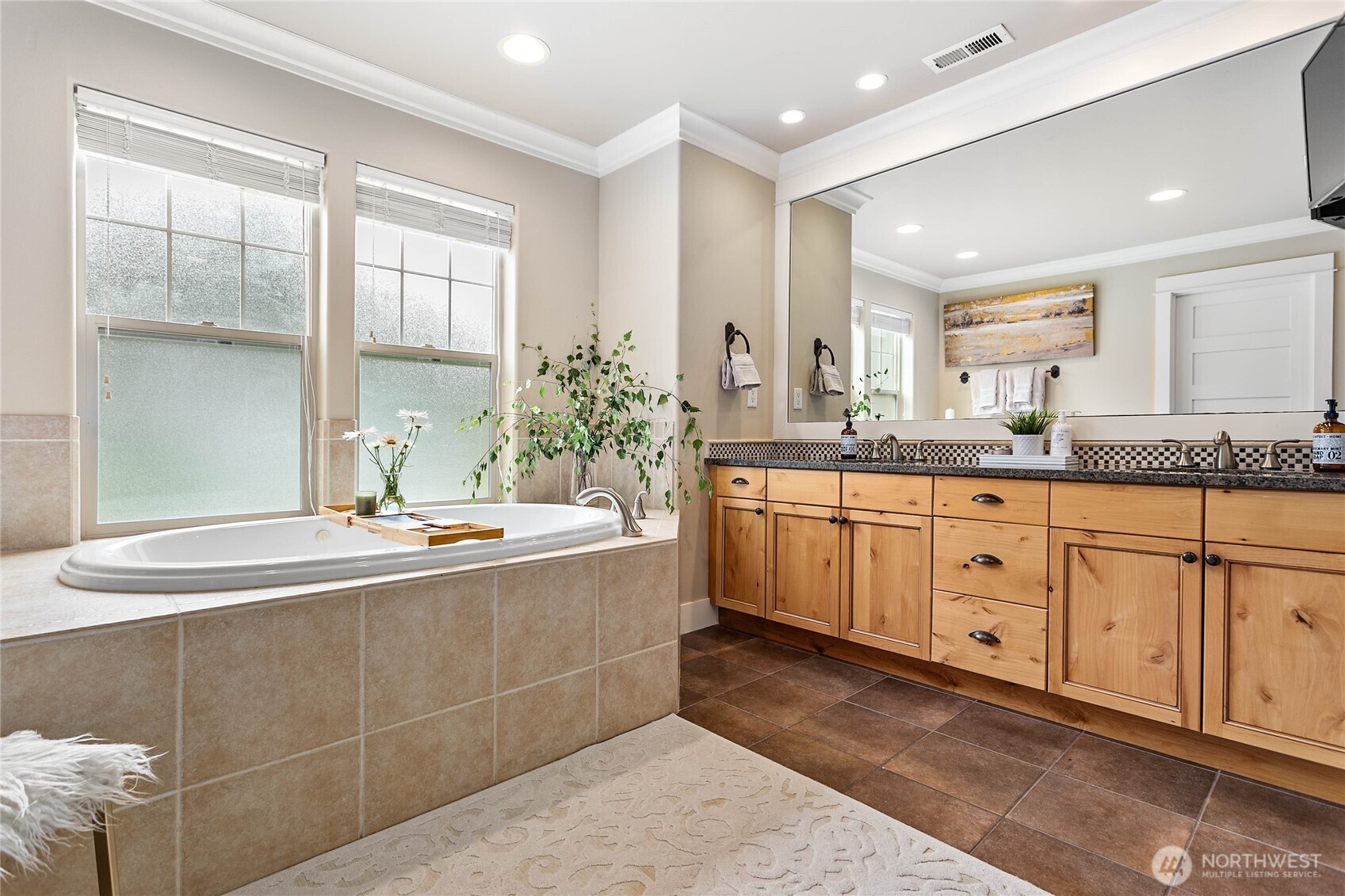 61 Windward Drive Bellingham, WA 98229 - Photo 25 of 36 a bathroom with a granite countertop sink mirror and