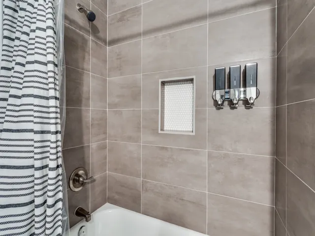 a bathroom with a shower