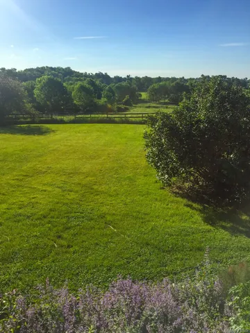 a view of a lake with a mountain in the background