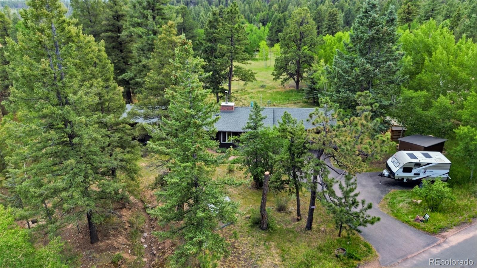 31280 Florence Road Conifer, CO 80433 - Photo 37 of 48 a backyard of a house with lots of green space