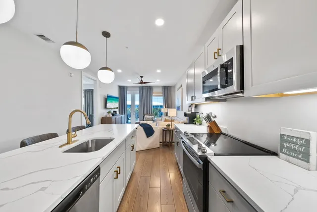 a view of a balcony with couch