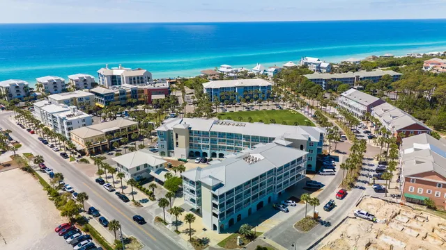 an aerial view of multiple house