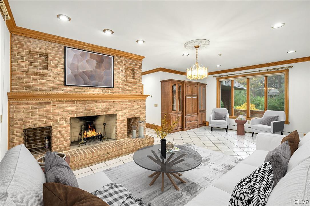 3166 Apollo Drive Bethlehem, PA 18017 - Photo 12 of 37 a living room with furniture large window and a fireplace