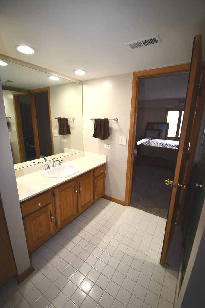 1S095 Spring Road, Unit H2 Oakbrook Terrace, IL 60181 - Photo 30 of 40 a bathroom with a double vanity sink and mirror