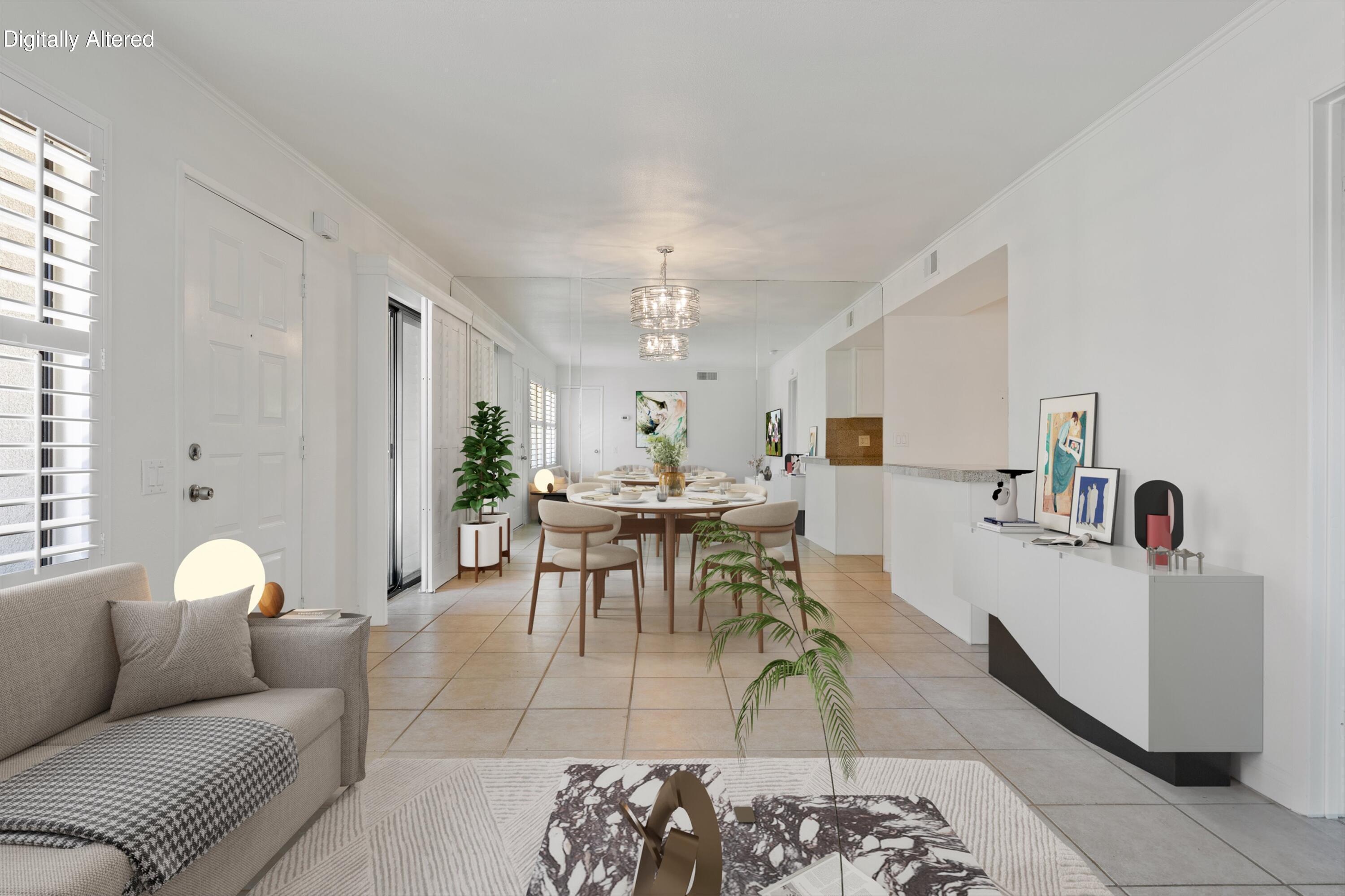 1100 East Amado Road, Unit 15D1 Palm Springs, CA 92262 - Photo 8 of 22 Living room (virtually staged)
