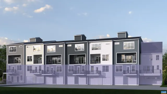 a front view of residential houses