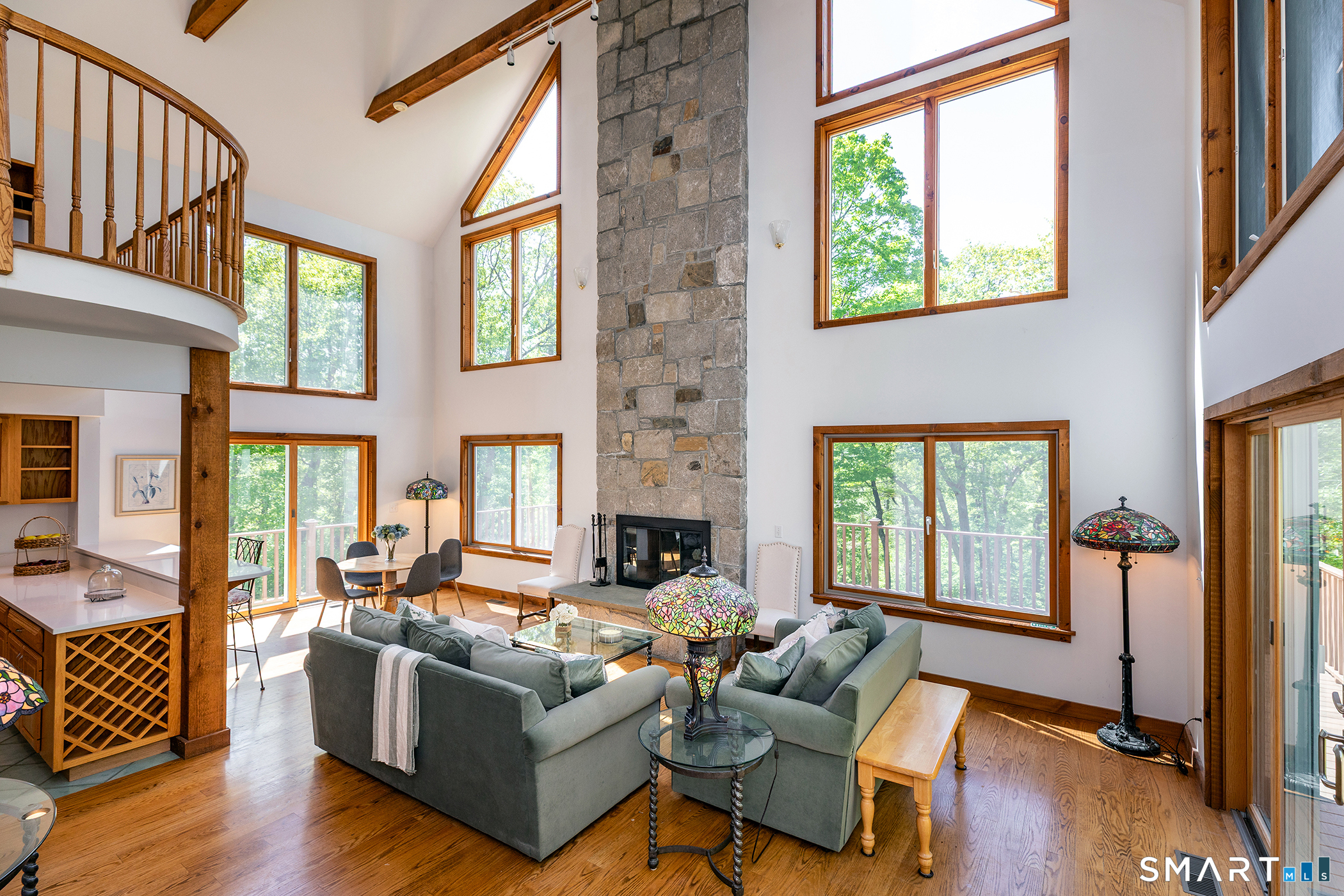 3 Old Forest Road Sherman, CT 06784 - Photo 3 of 38 a living room with fireplace furniture and a large window