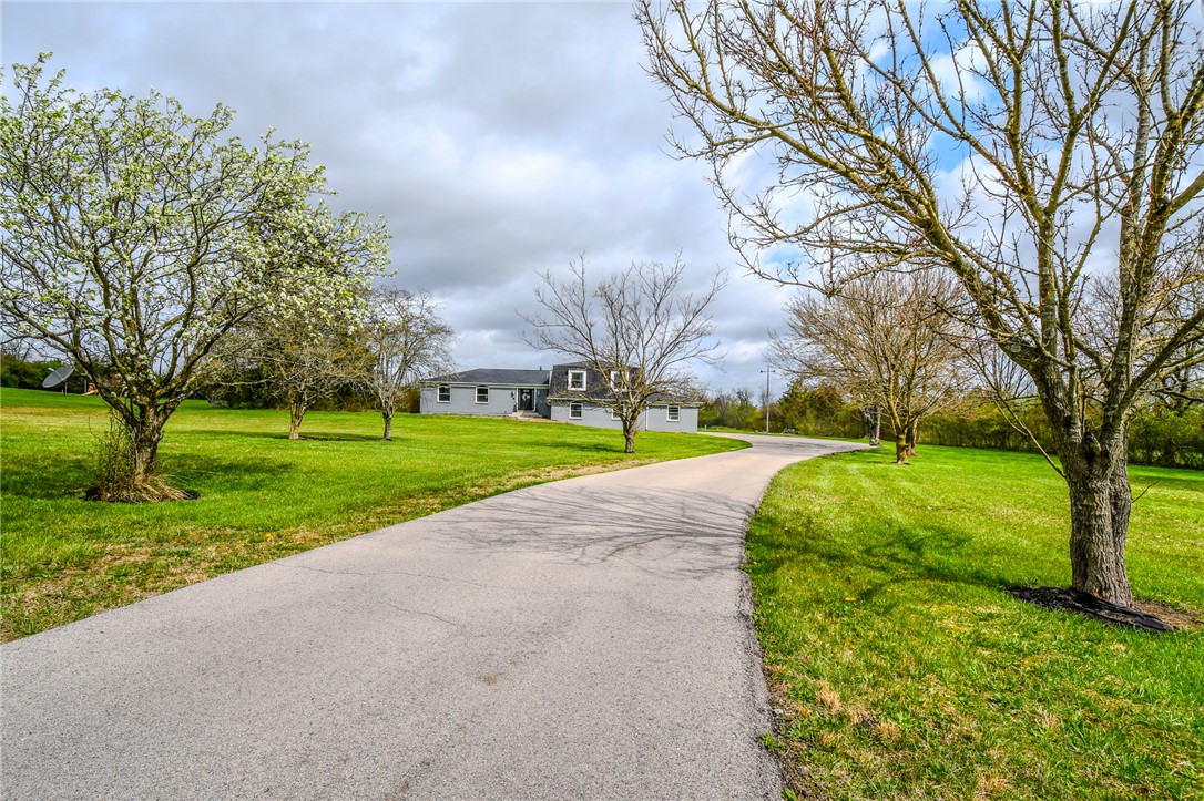 6169 Dayton Farmersville Road Dayton, OH 45417 - Photo 2 of 64 Long private driveway leads to a welcoming home surrounded by lush greenery and mature trees.