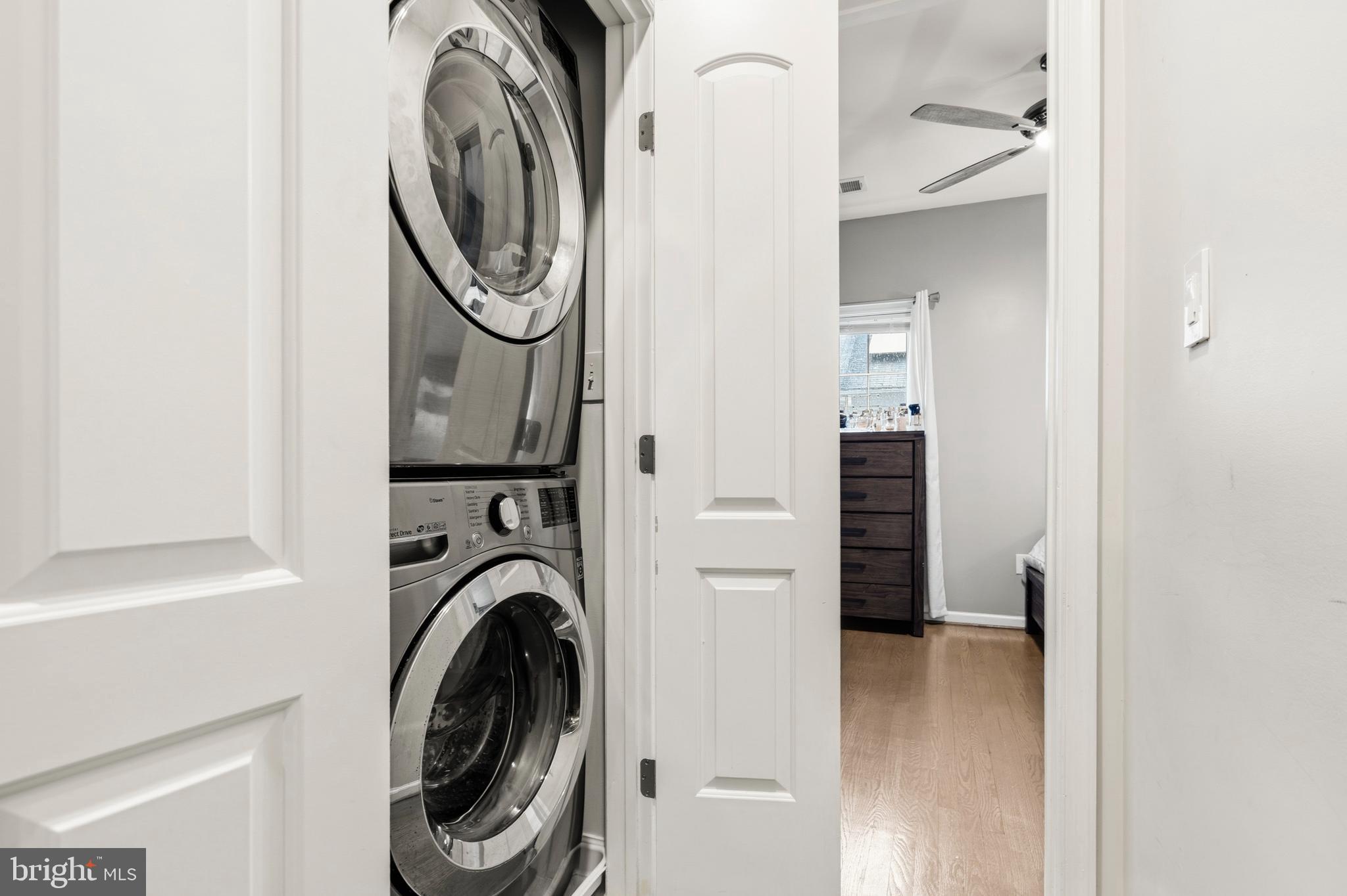 4285 South Capitol Street Southwest Washington, DC 20032 - Photo 19 of 24 a view of a hallway with washer and dryer