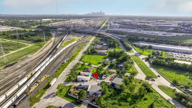 an aerial view of a city