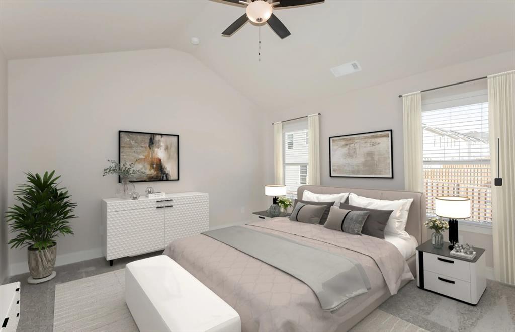 2150 Spring Rush Drive, Unit 127 Buford, GA 30519 - Photo 4 of 15 a bedroom with a bed and a chandelier
